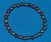 Rainbow and faceted hematite stretchy bracelet