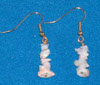 Pink Opal nugget  drop shepherd hook earrings
