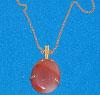 Orange Onyx wire wrapped Pendant Necklace