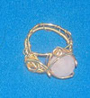 Gold wire complex  Rose Quartz ring