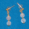 Double Rose Quartz post earrings