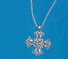 Ornate square cross on 20 inch chain