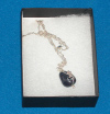 Sapphire nugget pendant with Zircon accents on Sterling Silver