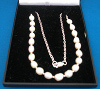 White Pearl and sterling silver accent necklace