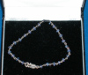 Sterling Silver Tanzanite rosary chain bracelet