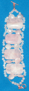 Rose Quartz and White Agate bracelet